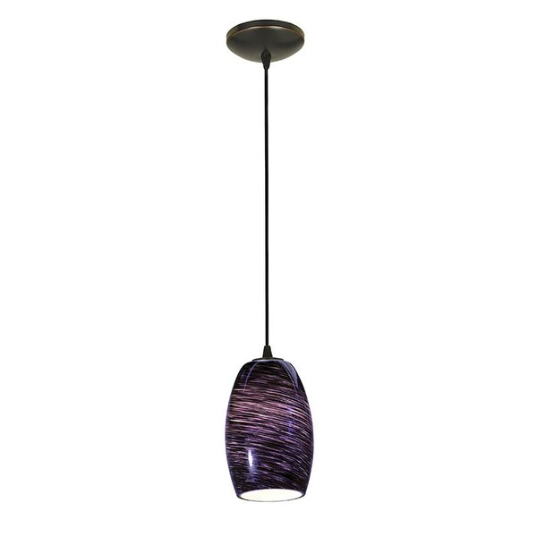 Access Lighting Chianti, LED Pendant, Oil Rubbed Bronze Finish, Purple Swirl Glass 28078-3C-ORB/PLS - main